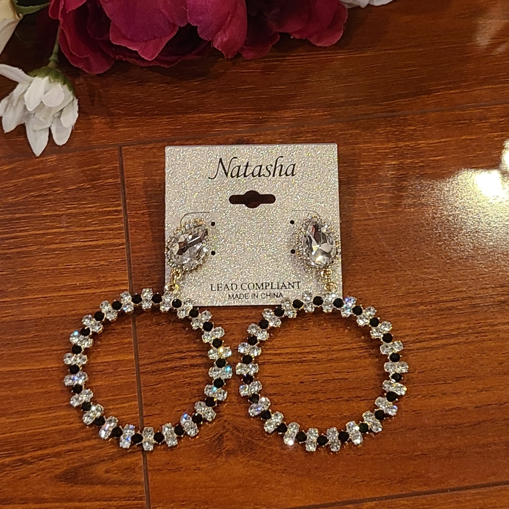Natasha Dangling Rhinestones Earrings